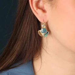 Dormeuses*Taratata Bijoux Chardon bleu