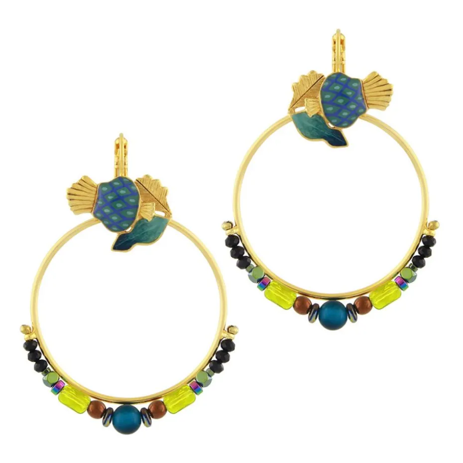 Dormeuses*Taratata Bijoux Chardon bleu