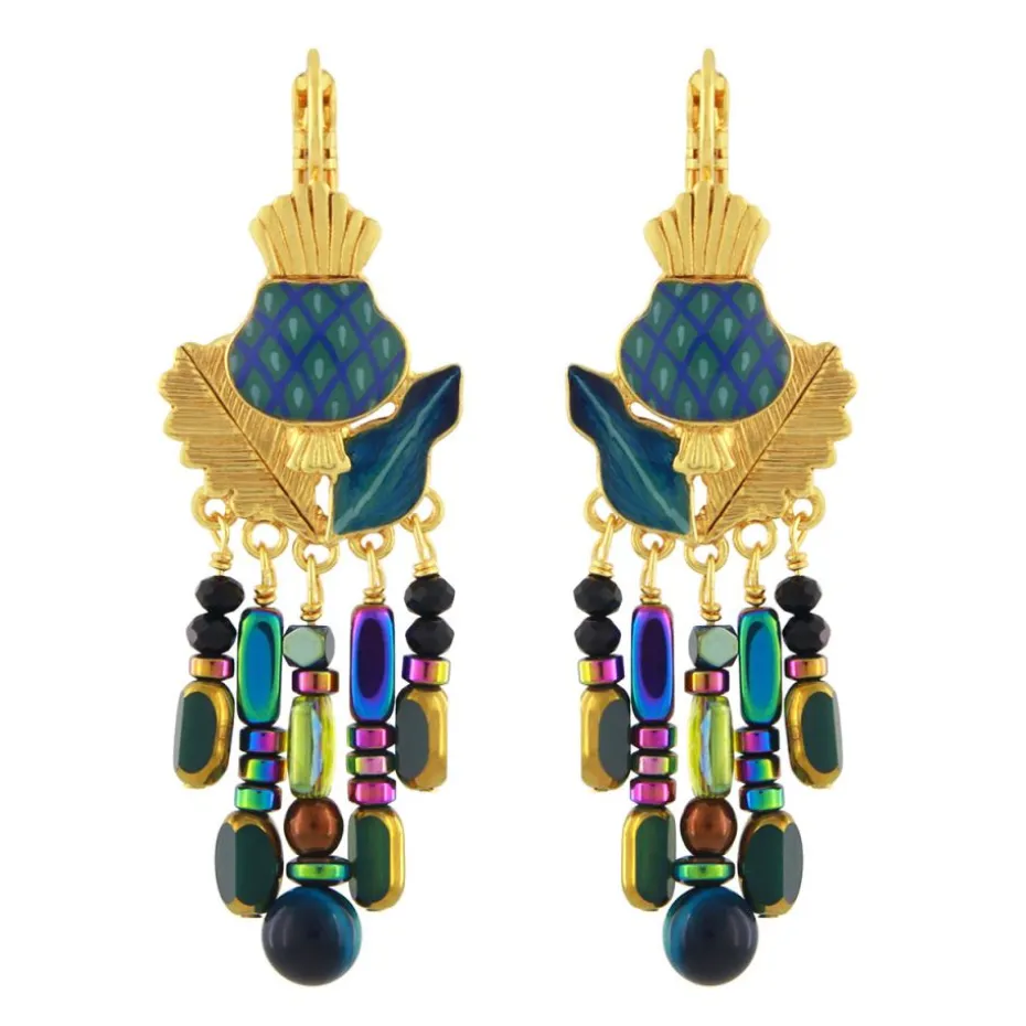 Dormeuses*Taratata Bijoux Chardon bleu
